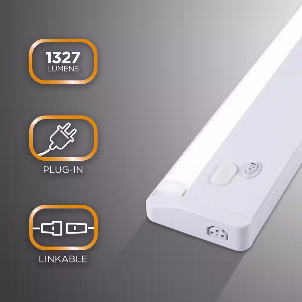 None Plug-In 24 in. LED White Under Cabinet Light (16-Pack)