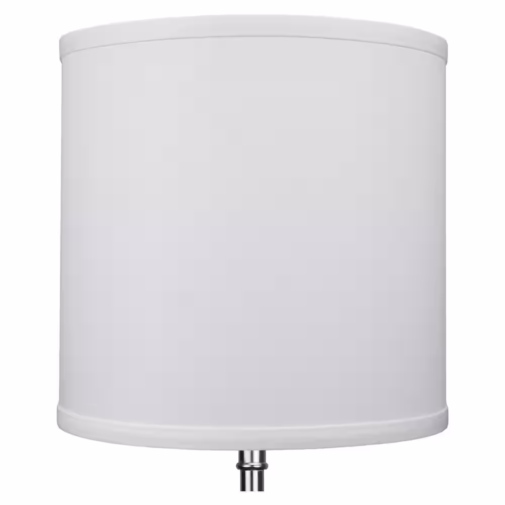 FenchelShades.com Fenchel Shades 10 in. Top Diameter x 10 in. H x 10 in. Bottom Diameter White Fabric Drum Lamp Shade Spider Attachment