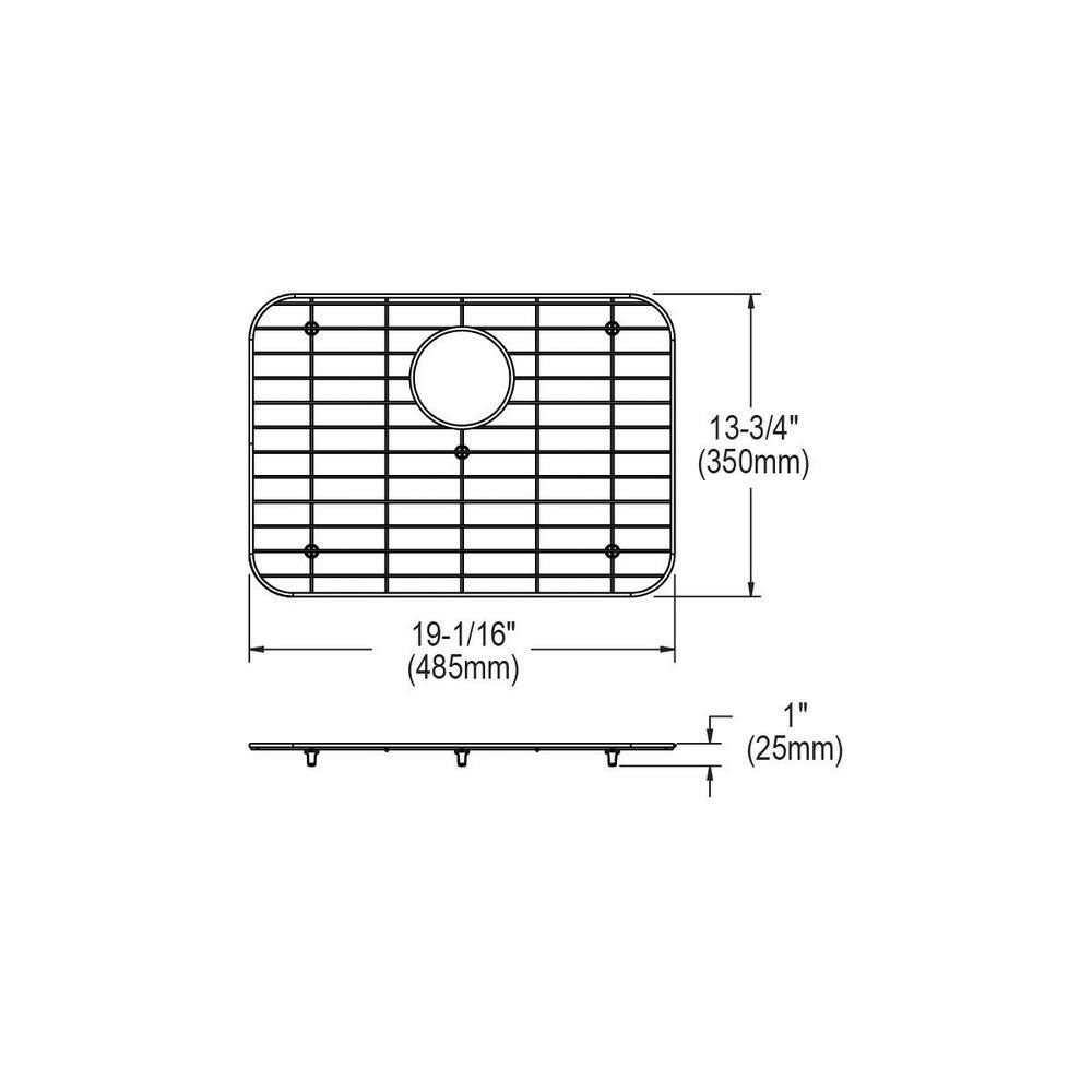 Elkay Dayton 19.0625 in. x 13.75 in. Bottom Grid for Kitchen Sink in Stainless Steel