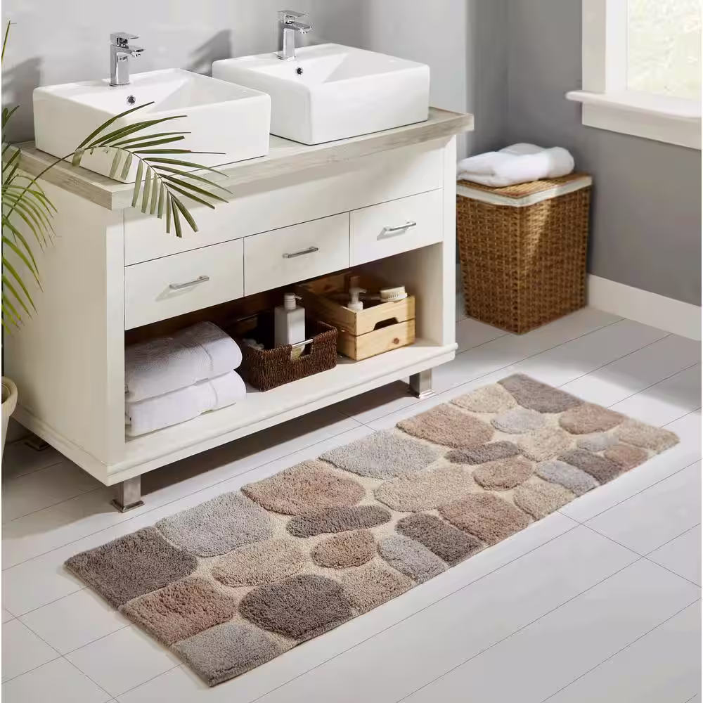 Chesapeake Merchandising Pebbles Amethyst 24 in. x 60 in. Bath Runner