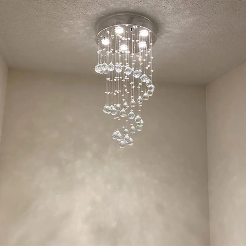 Maxax Albany 5-Light Clear Unique Tiered Chandelier with Crystal Accents