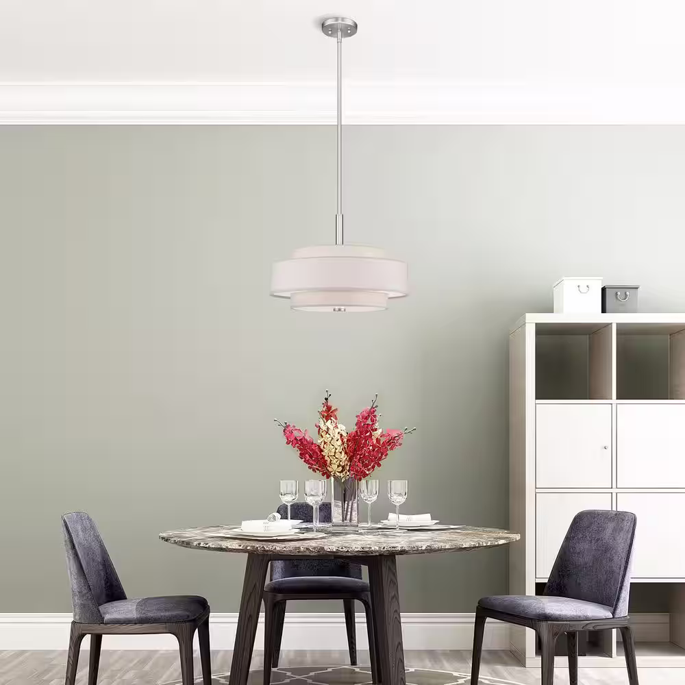Livex Lighting Meridian 4 Light Brushed Nickel Pendant
