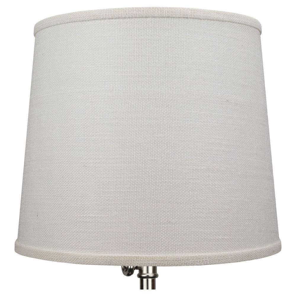 FenchelShades.com 12 in. Top Diameter x 14 in. Bottom Diameter x 12 in. Burlap Off White Slant Empire Lamp Shade