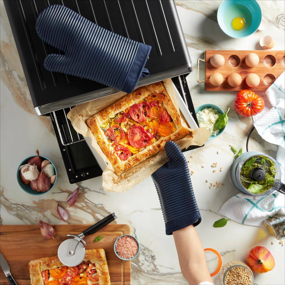 KitchenAid Ribbed Soft Silicone Ink Blue Oven Mitt Set (2-Pack)