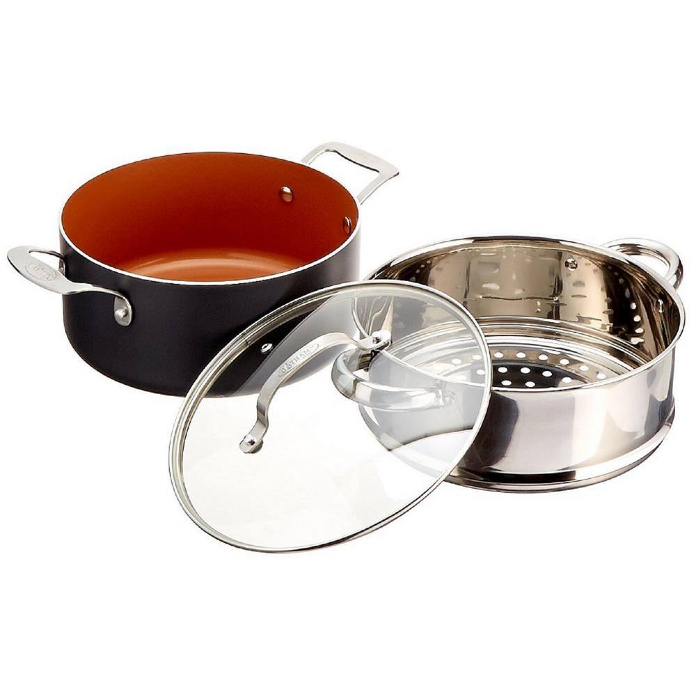 Gotham Steel 15-Piece Aluminum Ti-Ceramic Nonstick Cookware Set with Lids and Utensils