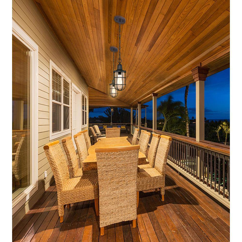 Westinghouse Crestview 1-Light Textured Black Outdoor Hanging Pendant