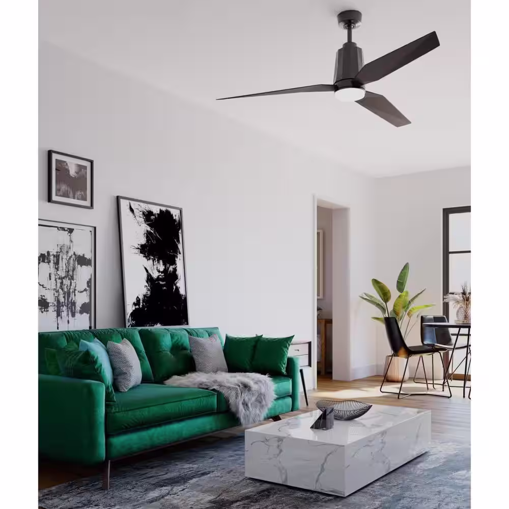 Progress Lighting Bixby 60 in. Black Chrome Ceiling Fan