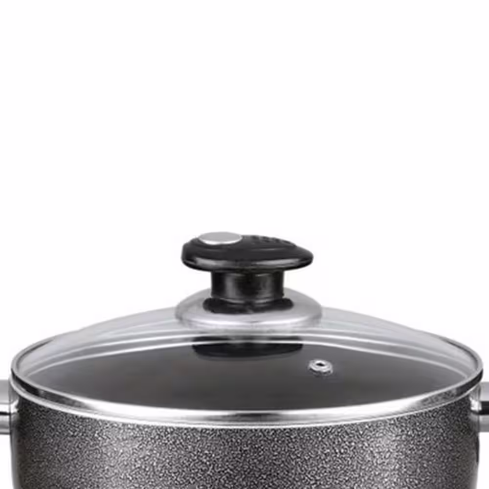 Brentwood 2 qt. Round Aluminum Dutch Oven in Gray with Lid