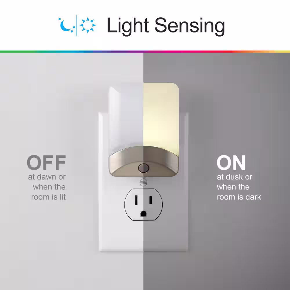 GE 0.5-Watt Color-Changing Plug In Light Sensing Integrated LED Night Light