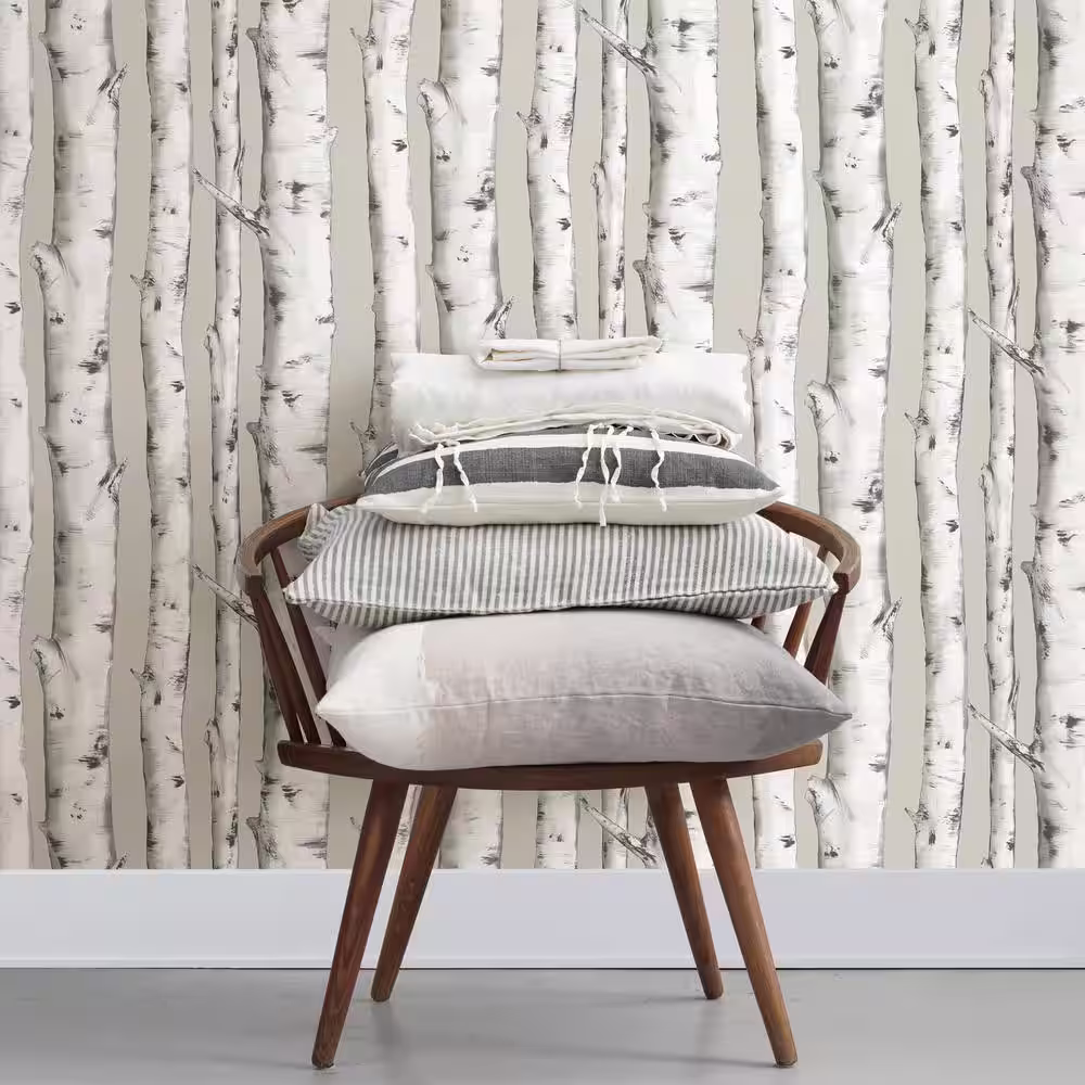 InHome Downy Birch Neutral Peel and Stick Wallpaper