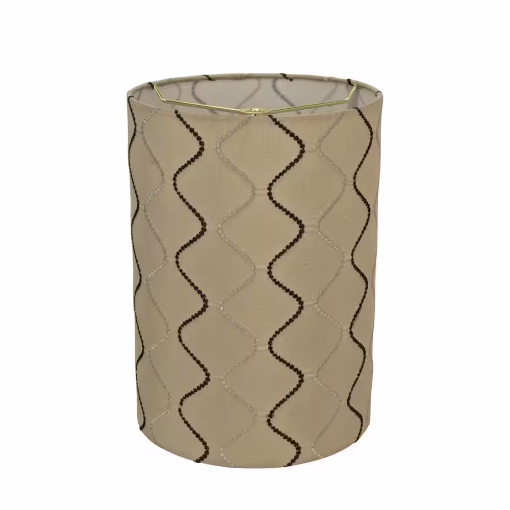Aspen Creative Corporation 8 in. x 11 in. Yellowish Brown Drum/Cylinder Lamp Shade