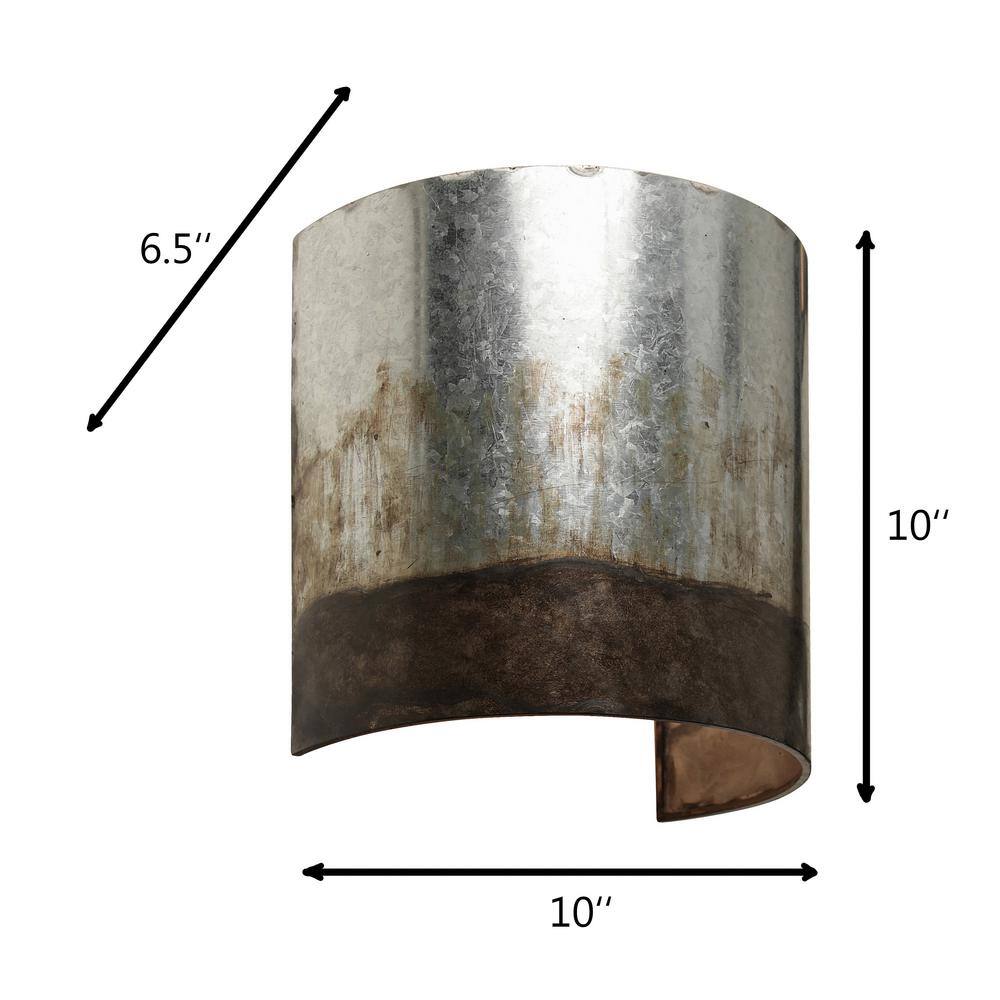 Varaluz Cannery 10 in. Ombre Galvanized Wall Sconce