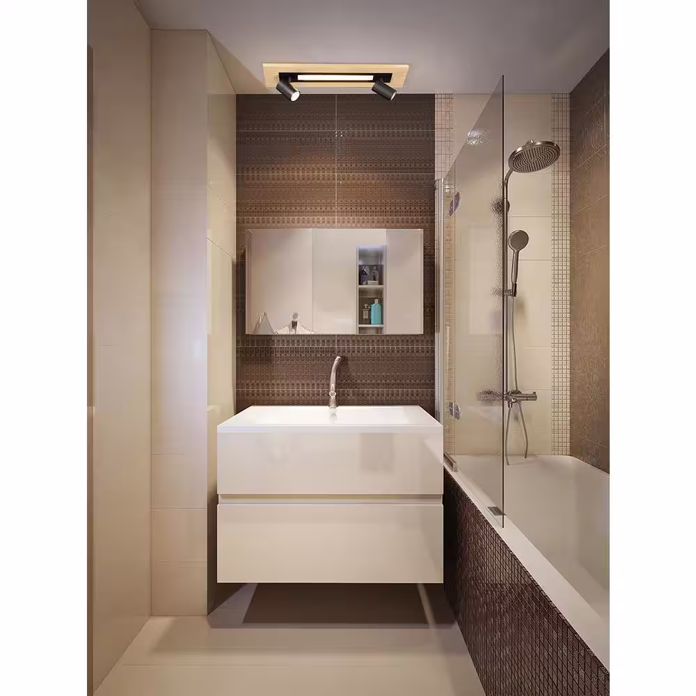 Eglo Torrestralle 2 ft. 2-Light Wood/Black Integrated LED Fixed Track Lighting Kit