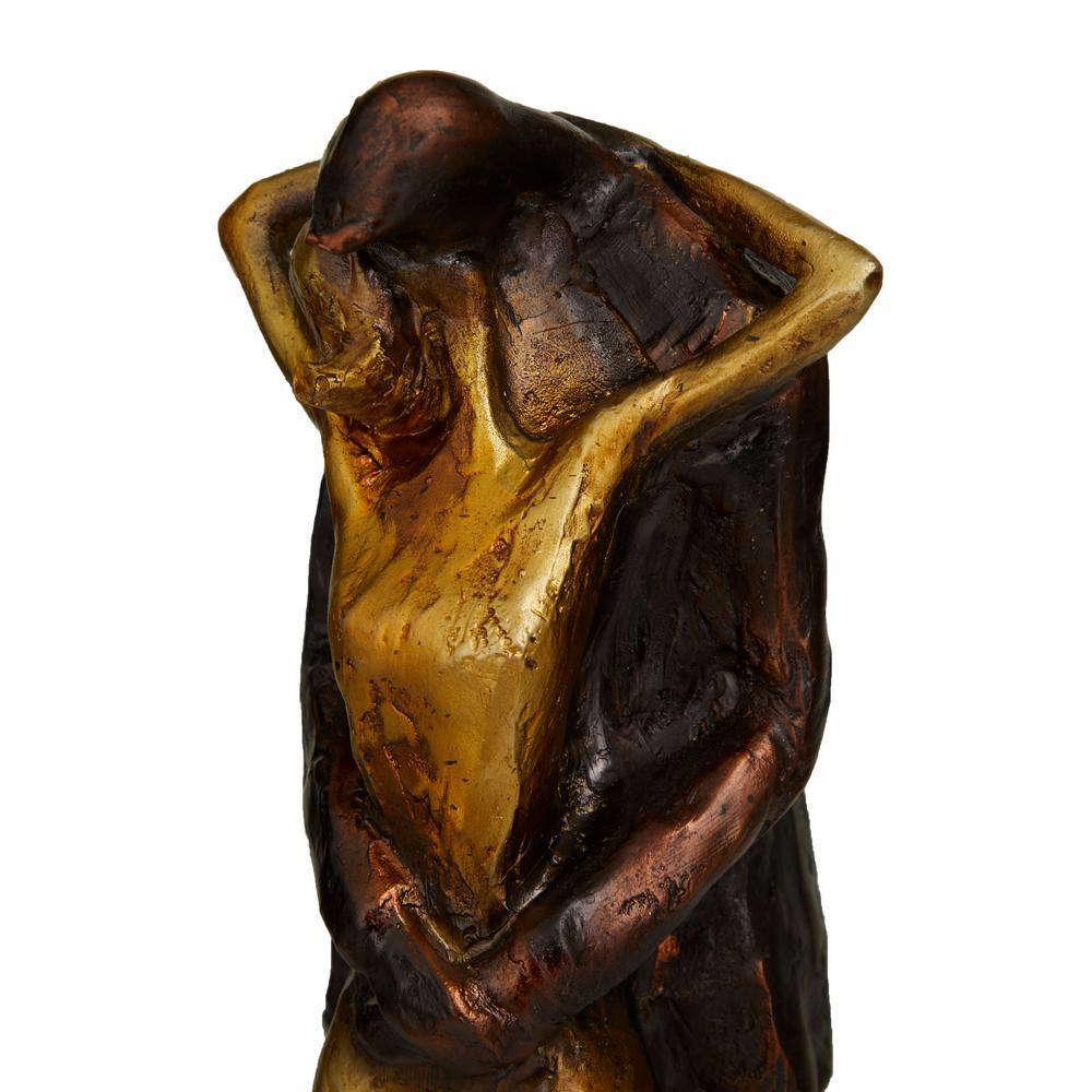 Litton Lane Bronze Polystone People Sculpture (Set of 2)