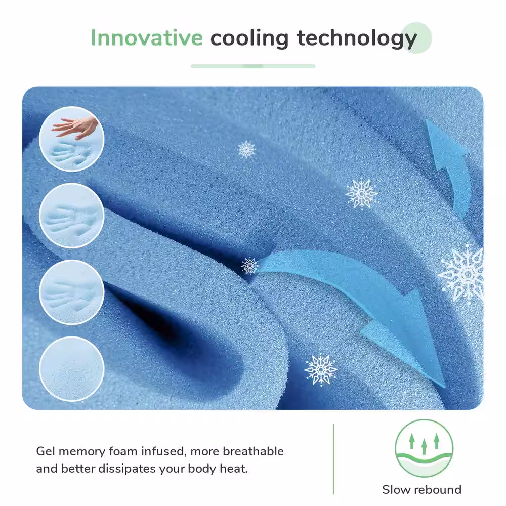 Novilla Cool Touch 12 in. Medium Gel Memory Foam Tight Top CertiPUR-US Pressure Relief King Mattress