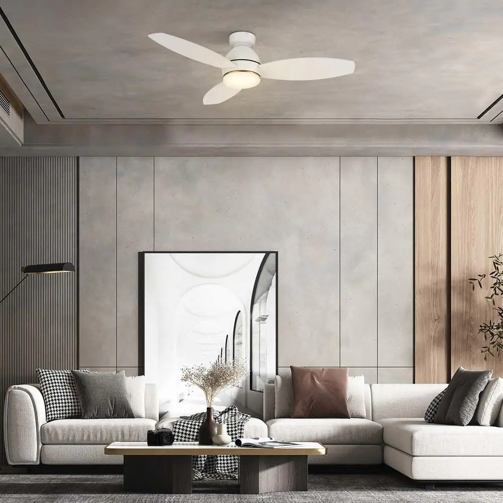 CARRO Bretton 48 in. Integrated LED Indoor/Outdoor White Smart Ceiling Fan with Light and Remote, Works with Alexa/Google Home