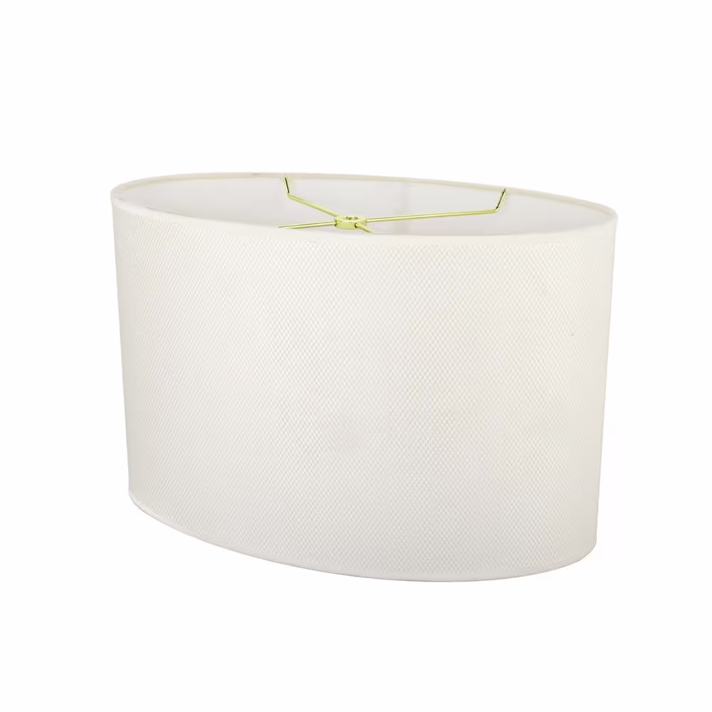Aspen Creative Corporation 15.5 in. x 10 in. Off White Hardback Oval Lamp Shade
