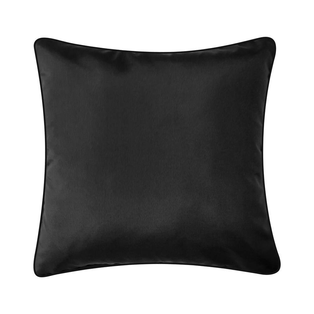 Edie@Home 2-Tone Intricate Woven Indoor/Outdoor Black/White 18 x 18 Decorative Pillow