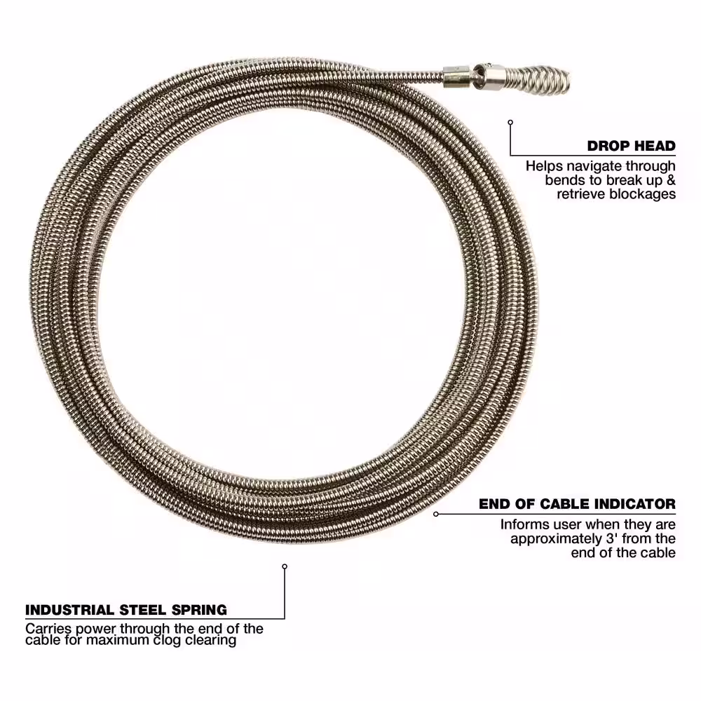 Milwaukee 1/4 in. x 25 ft. Drop Head Cable