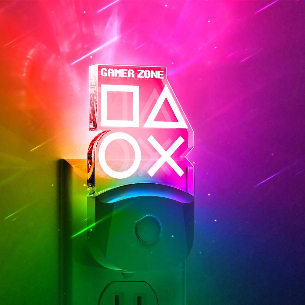 YANSun 0.5 Wattage Multi-Color Changing Dusk to Dawn Integrated LED Game Night Light, White