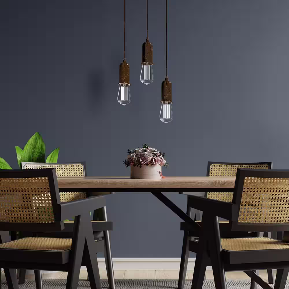 Feit Electric 60-Watt Equivalent ST19 Dimmable White Filament Clear Glass E26 Vintage Edison LED Light Bulb, Soft White 2700K (4-Pack)