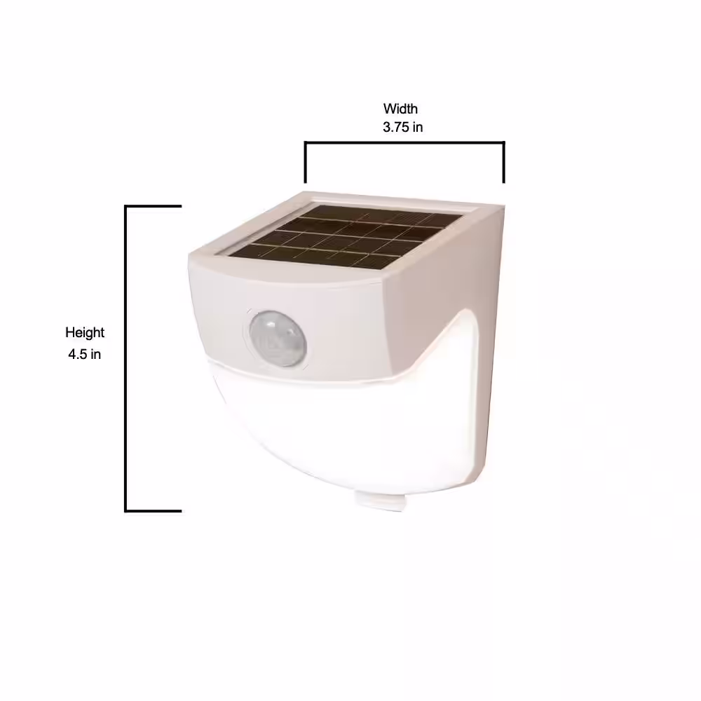 Halo 120-Degree White Motion Activated Sensor Outdoor Solar Powered Wedge Security Light