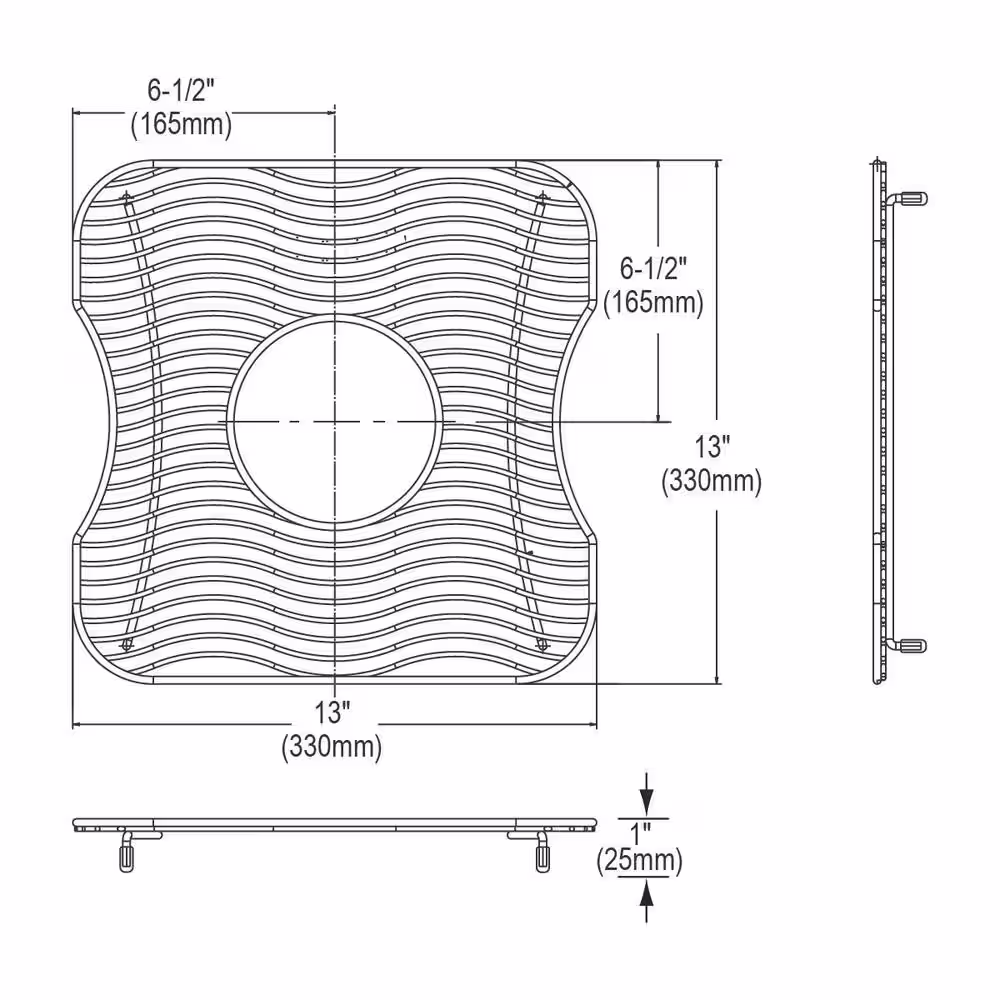 Elkay Lustertone 13 in. x 13 in. Bottom Grid for Kitchen Sink in Stainless Steel