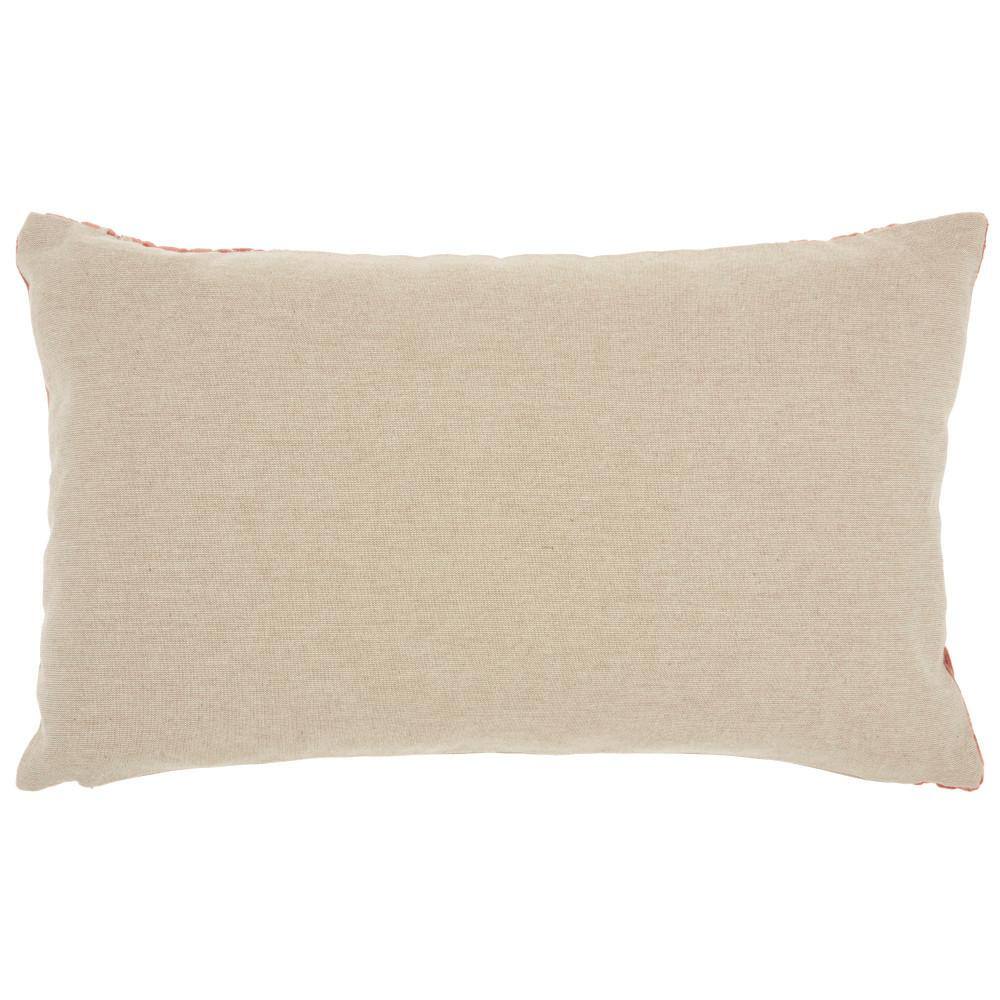 Mina Victory Sofia Rose Gold Pleated Velvet 20 in. x 12 in. Rectangle Throw Pillow