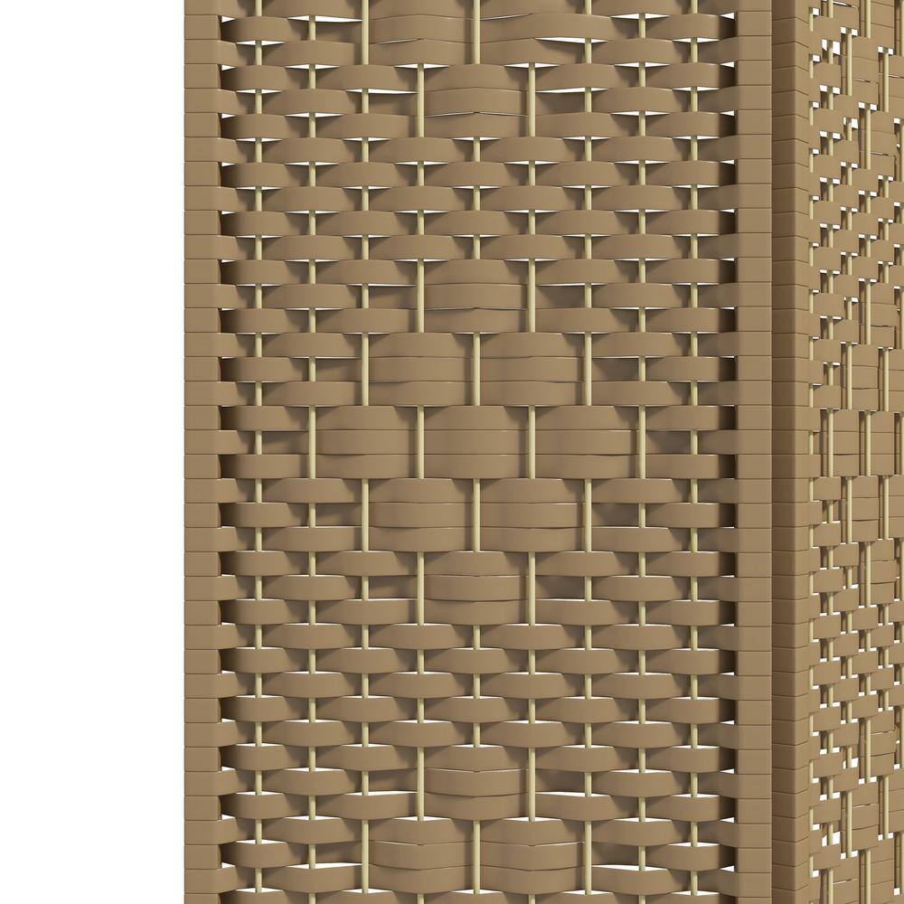 HOMCOM 3-Panel Room Divider, Folding Privacy Screen, 5.6 in. Room Separator, Fiber Freestanding Partition Wall Divider, Natural