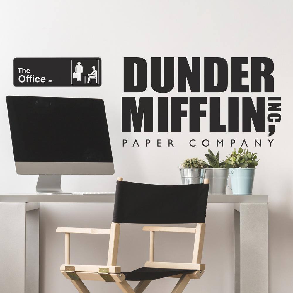 RoomMates Black The Office Dunder Mifflin Peel and Stick Giant Wall Decal