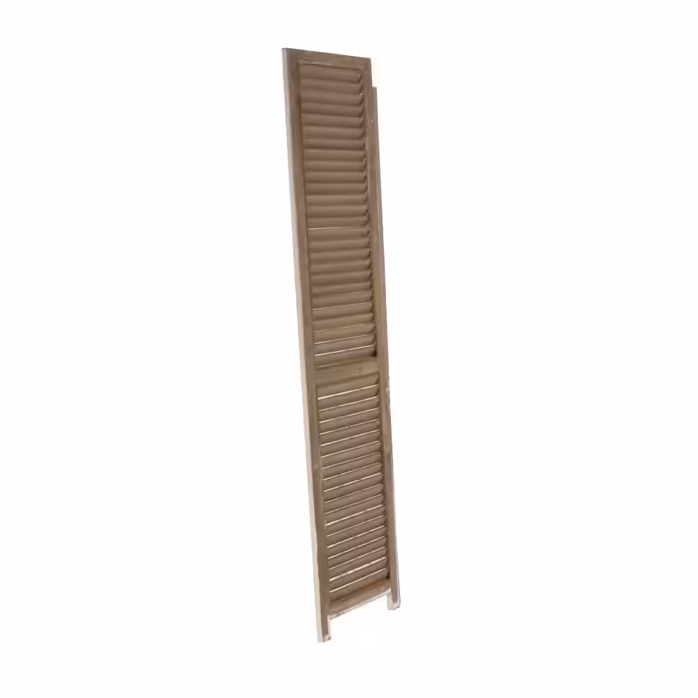 Litton Lane 6 ft. Cream 3 Panel Hinged Foldable Partition Room Divider Screen with Horizontal Slats