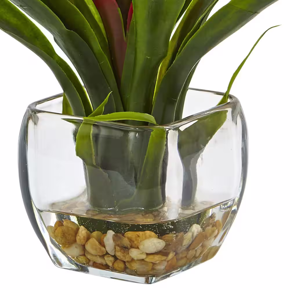 Nearly Natural Artificial Bromeliad with Vase Arrangement