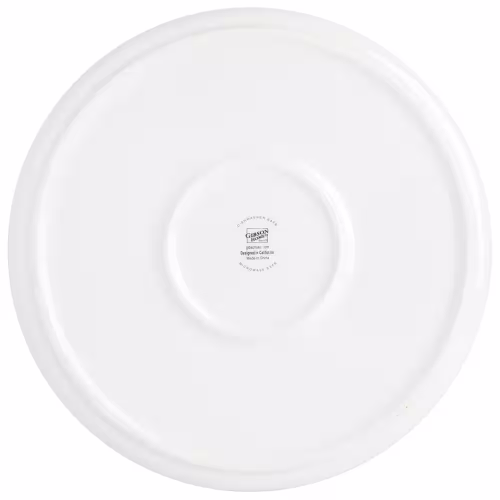 GIBSON HOME 16-Piece Oslo Dinnerware Set, White, Round, Solid Color, Fine Ceramic, Service for 4