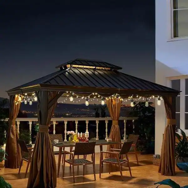Deck Impressions Outdoor 36 ft. Solar Lantern Bulb LED String Lights with Dual Mounting