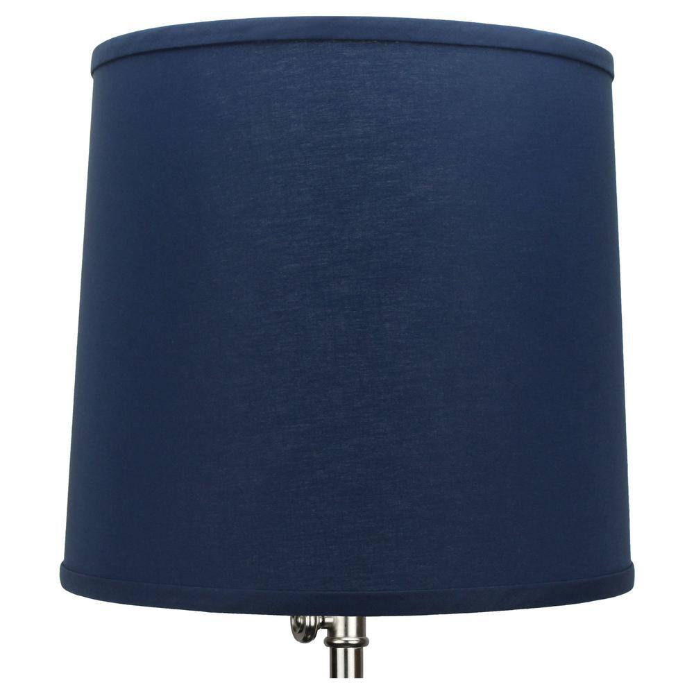 FenchelShades.com 12 in. Top Diameter x 13 in. Bottom Diameter x 12 in. Slant Linen Navy Empire Lamp Shade