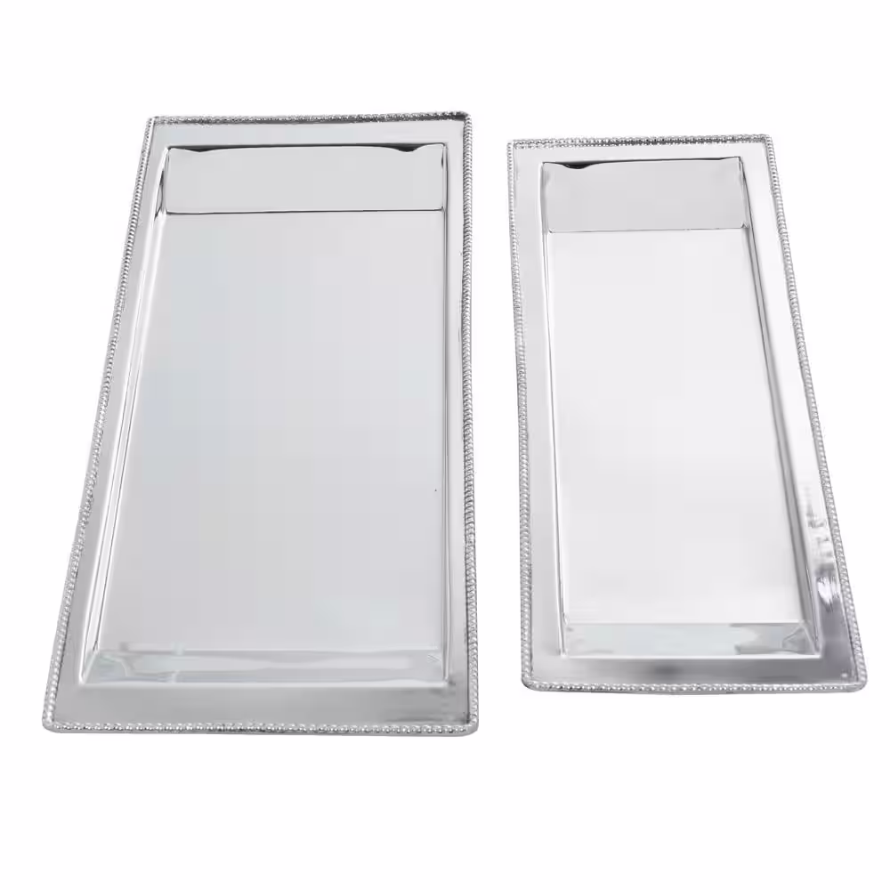 Novogratz White Metal Decorative Tray (Set of 2)
