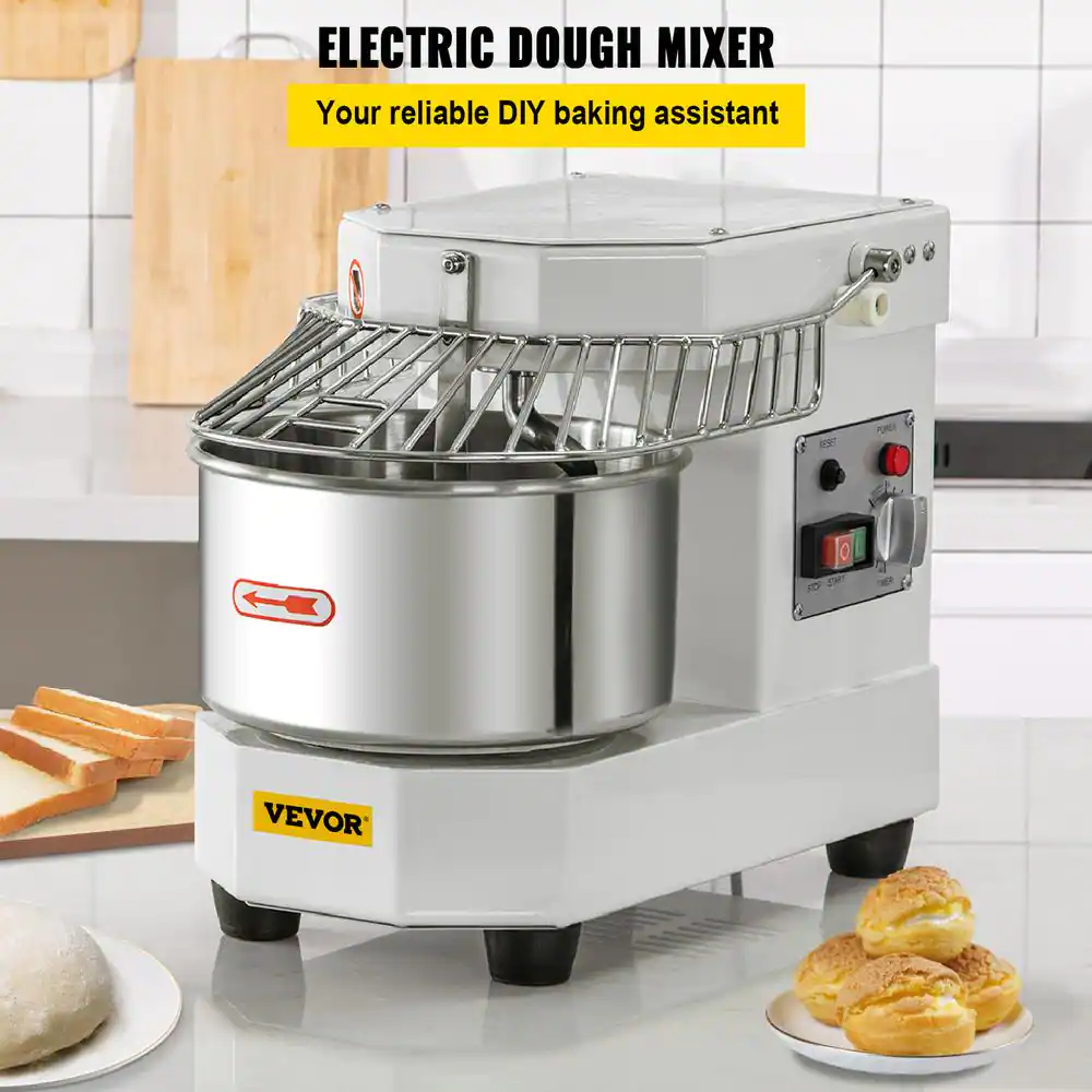 VEVOR Commercial Food Mixer 35-Cups 450W Dual Rotating Dough Kneading Machine Food Processors