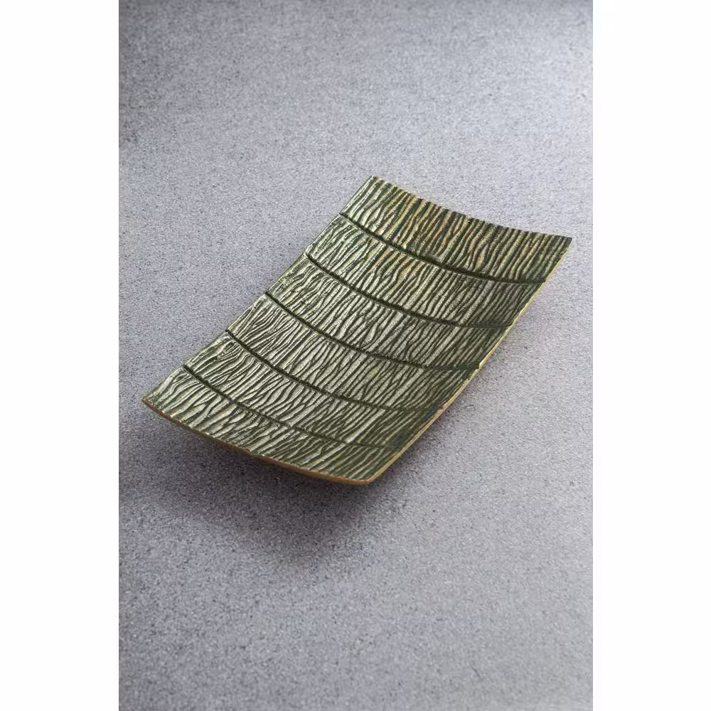 GAURI KOHLI Turin 12 in. Green Gold Decorative Platter