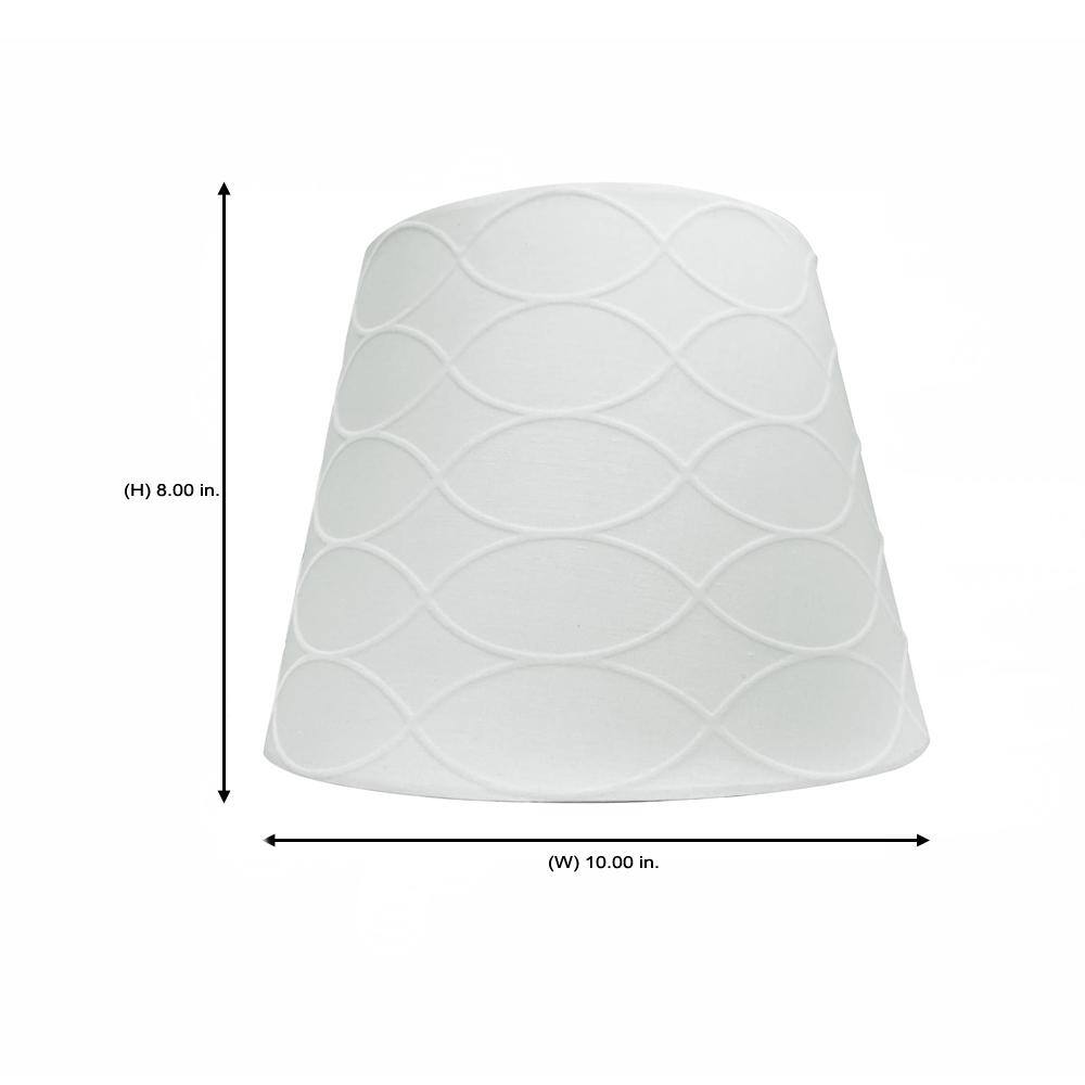 Hampton Bay Mix and Match 10 in. Dia x 8 in. H White on White Pattern Round Accent Lamp Shade