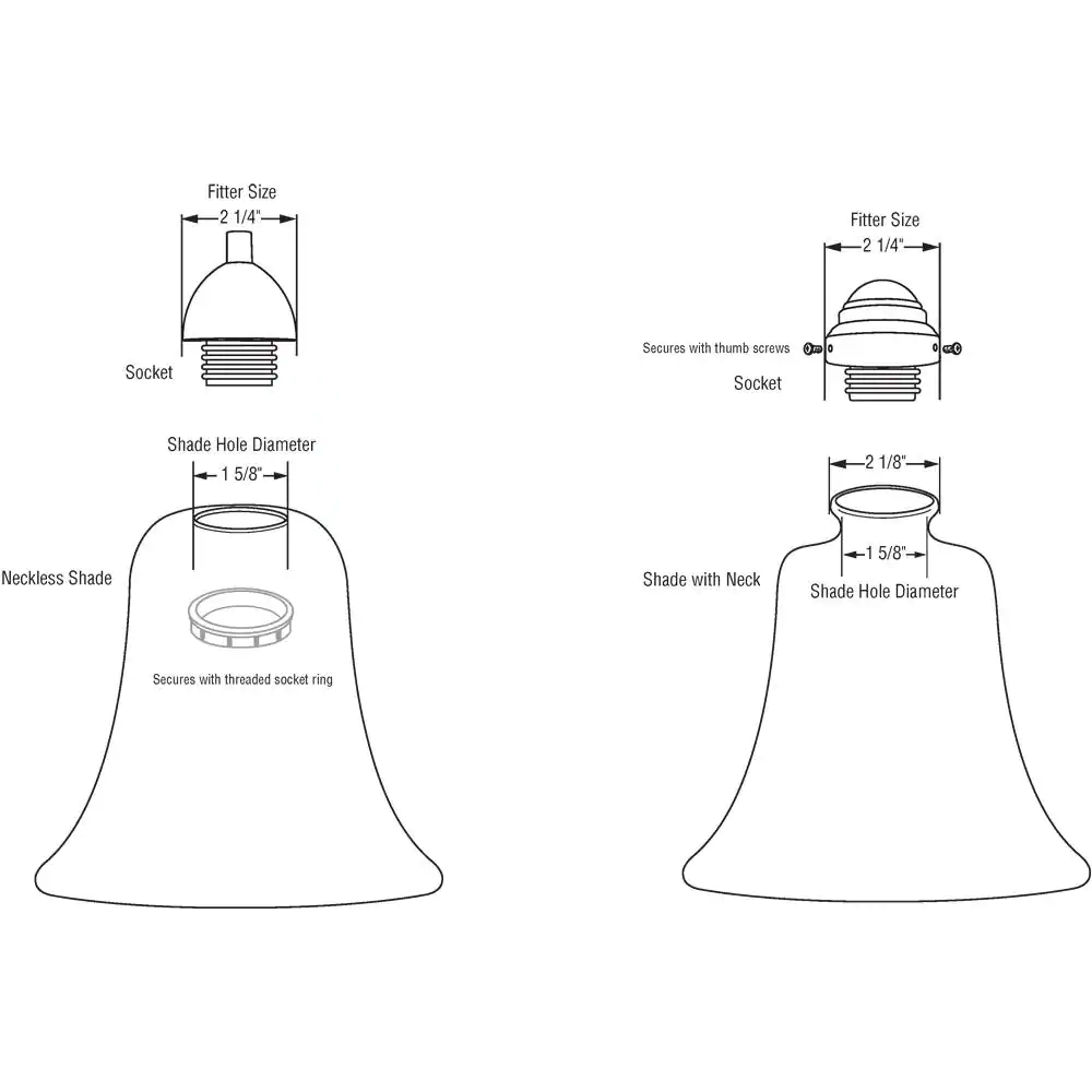 Westinghouse 4-3/4 in. Beveled Clear Bell with 2-1/4 in. Fitter and 4-7/8 in. Width
