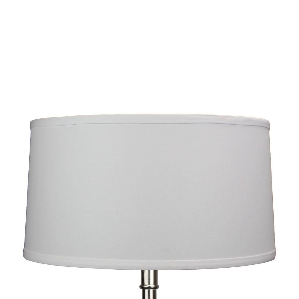 FenchelShades.com 17 in. W x 9 in. H White/Nickel Hardware Drum Lamp Shade