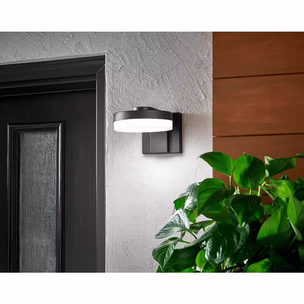 Home Decorators Collection Stanton 1-Light Black LED Outdoor Wall Mount Lantern