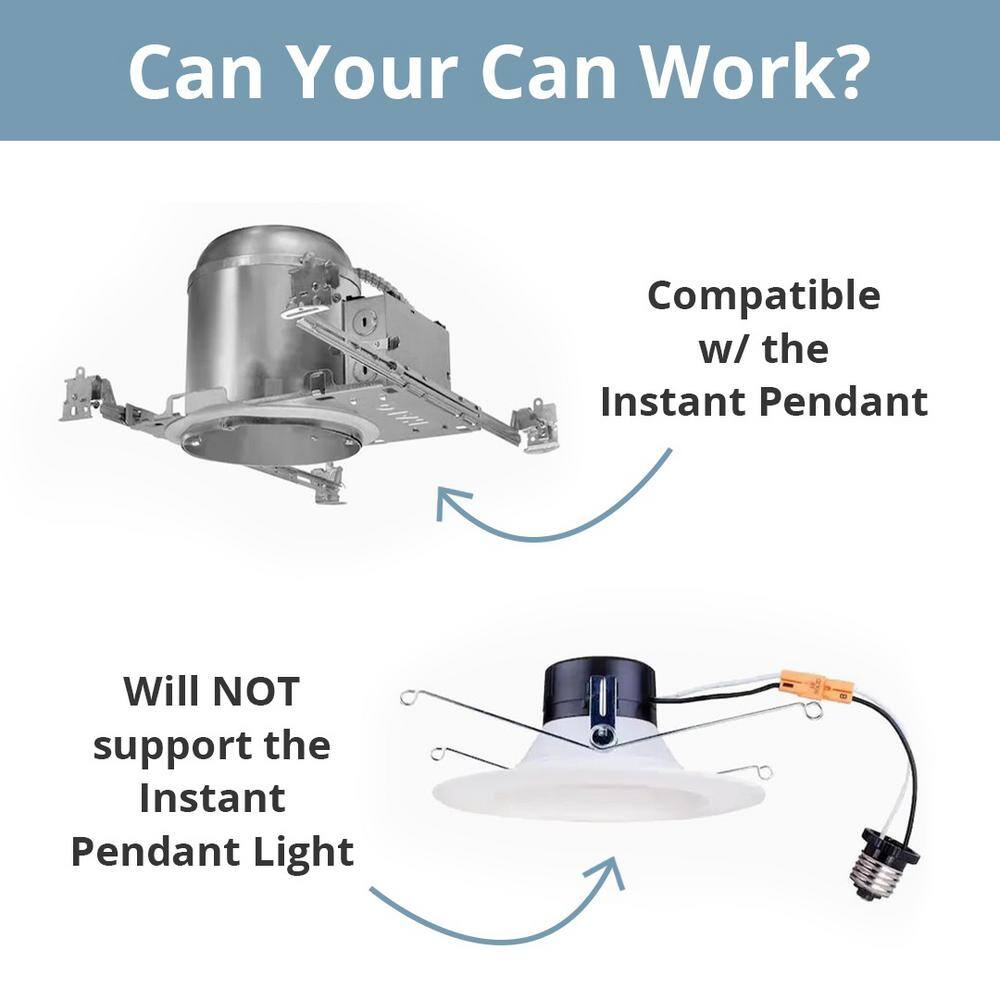 Worth Home Products WHP 1-Light Brushed Nickel Recessed Light Conversion Kit Shaded Pendant Light with Cylinder Crystal Shade