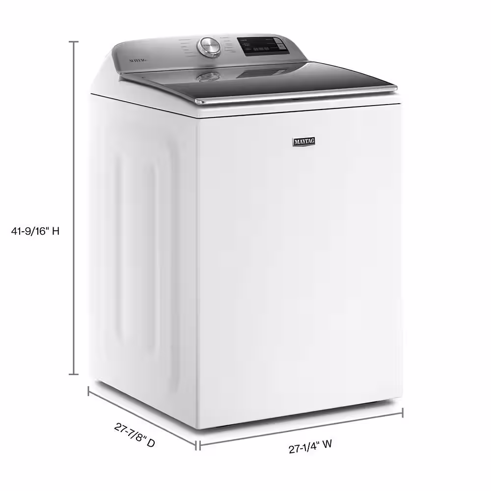 Maytag 4.7 cu. ft. Smart Capable White Top Load Washing Machine with Extra Power Button and Deep Fill Option