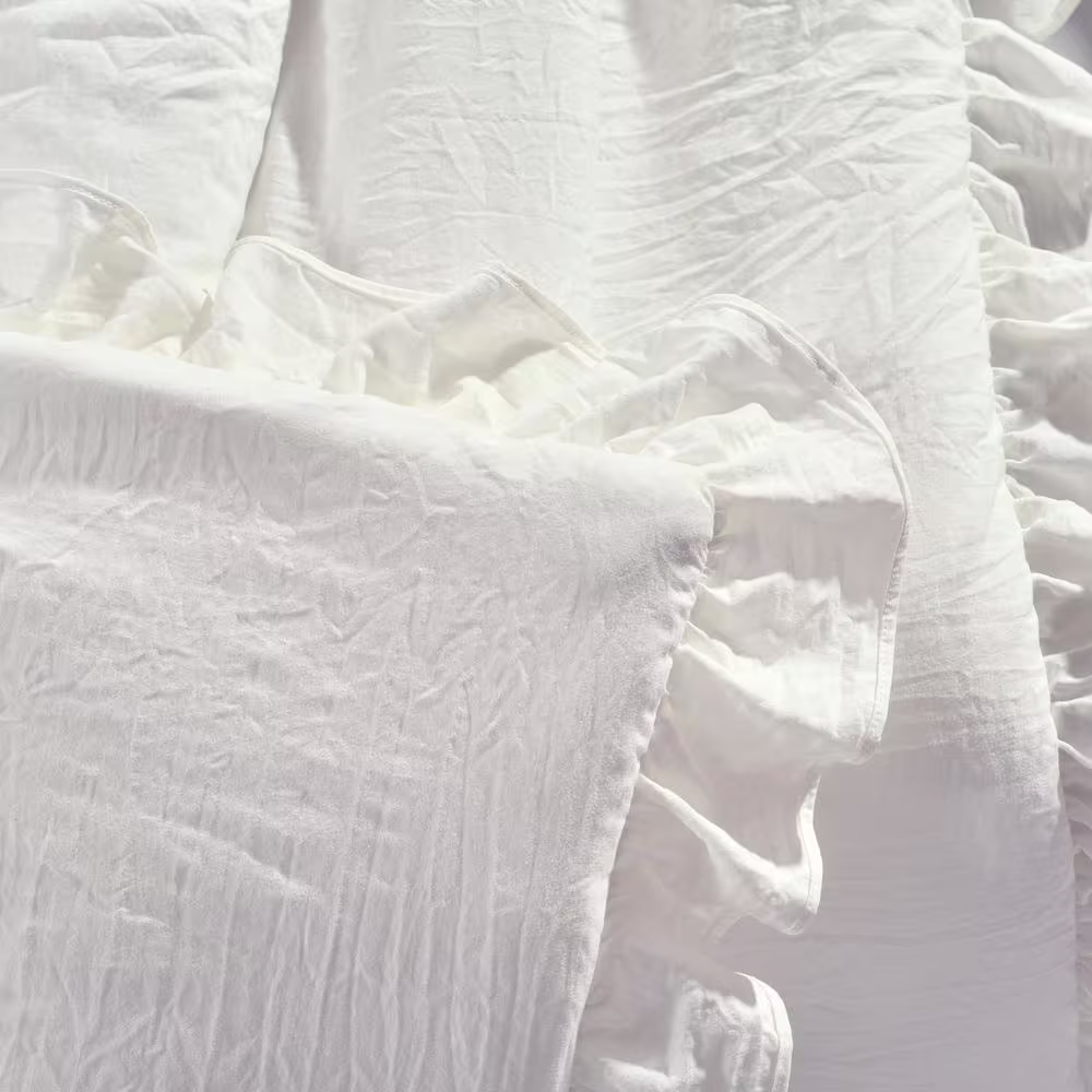 None Reyna White Single Throw Blanket 50 in. x 60 in.