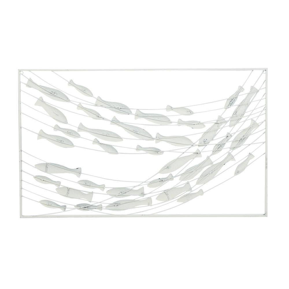 Litton Lane Metal Blue Fish Wall Decor