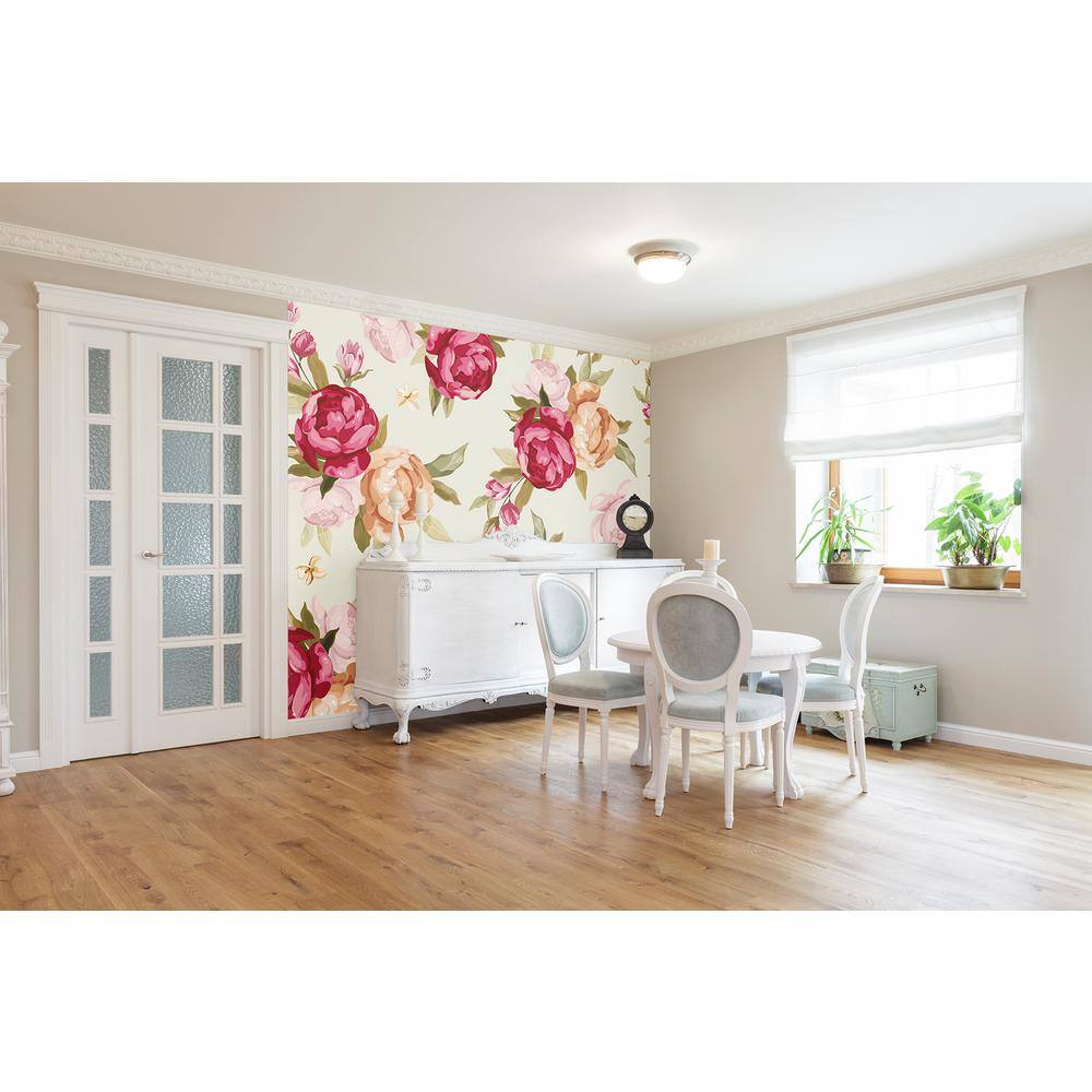 OhPopsi Beautiful Colour Peony Pattern Wall Mural