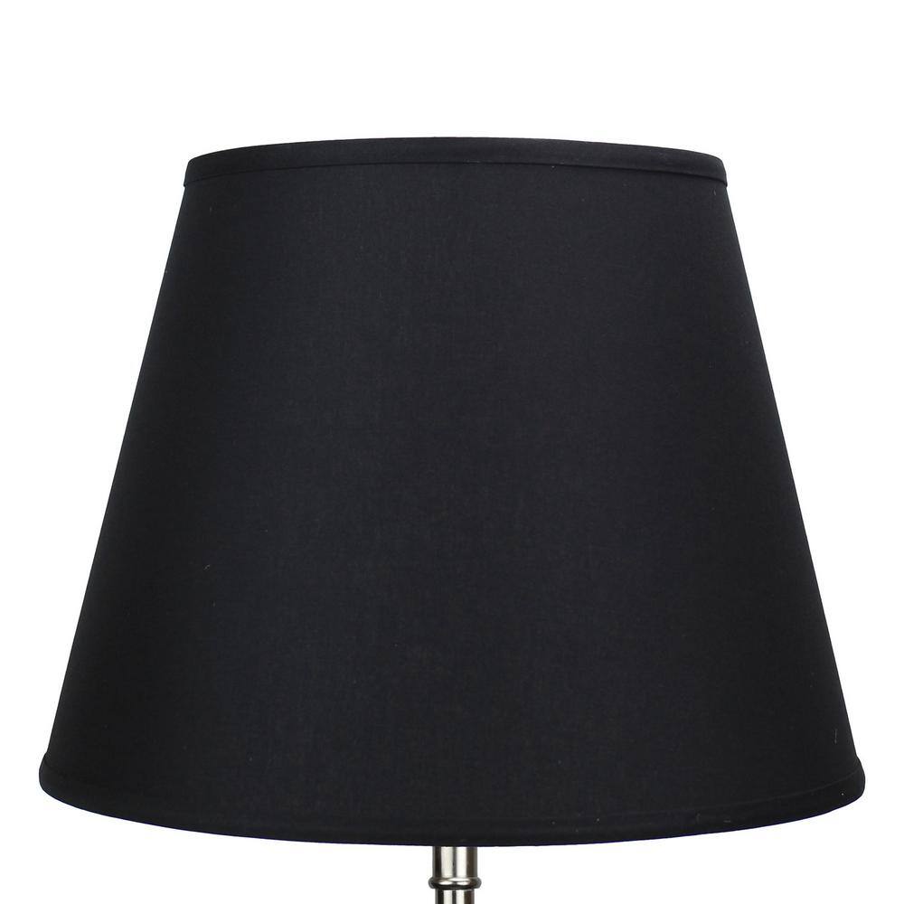 FenchelShades.com 11 in. Top Diameter x 17 in. Bottom Diameter x 13 in. Slant Linen Black Empire Lamp Shade