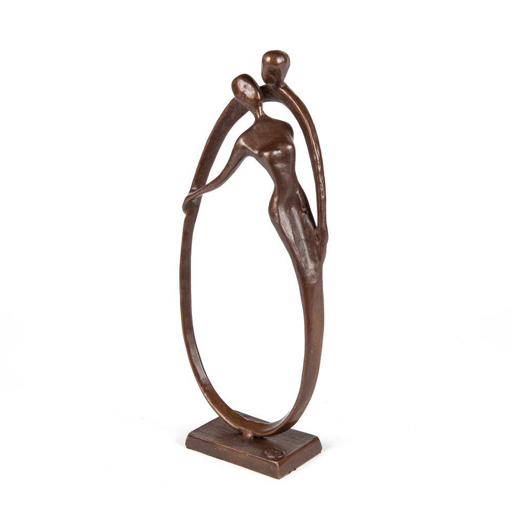 DANYA B 8.9 in. Circle of Love Couple Bronze Sculpture