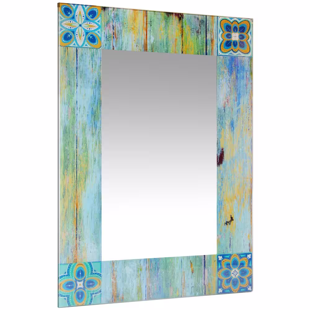 Infinity Instruments Shabby Chic 19.75 in. W x 27.5 in. H Rectangular Wall Mirror - Country Mosaic Country Chic Frameless